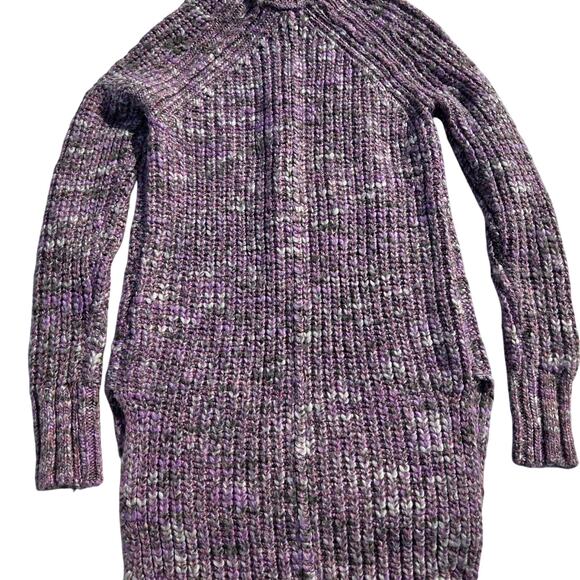 Ruff Hewn long wool & acrylic sweater, high collar, womens sz small, purple - Picture 5 of 7